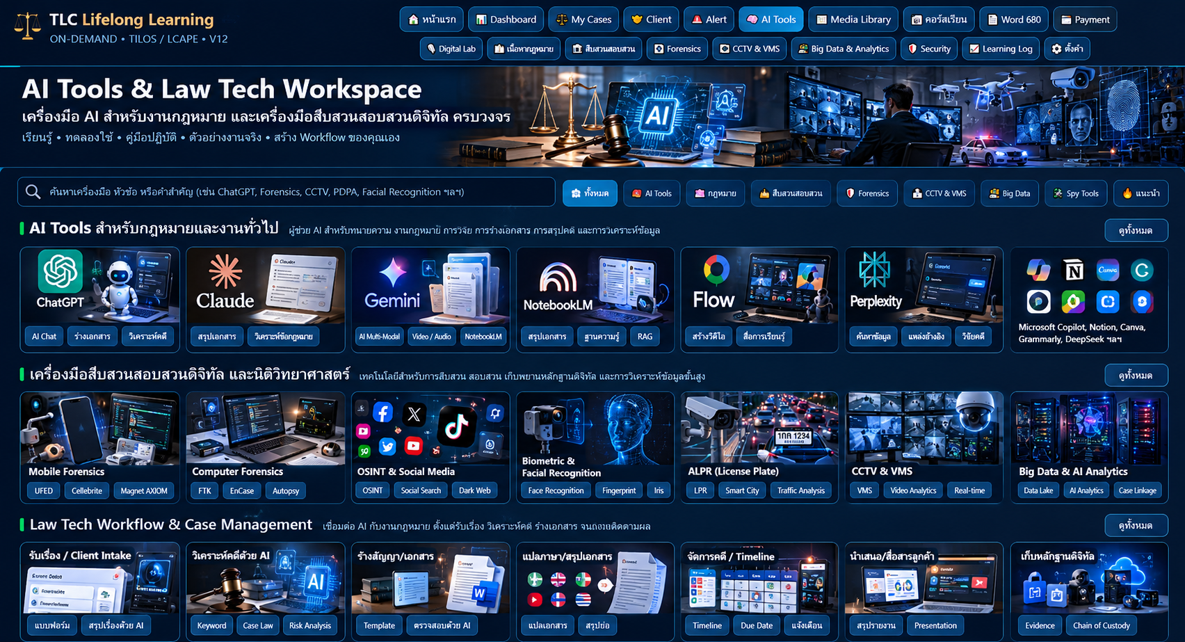 3D AI LawTech, Digital Forensics, CCTV, ALPR and Big Data Workspace